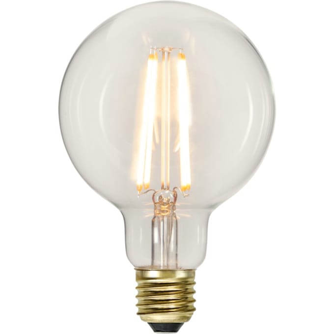 3 standen - G95 bol - E27 - 6.5W - Super Warm Wit <2200K - Filament - Helder