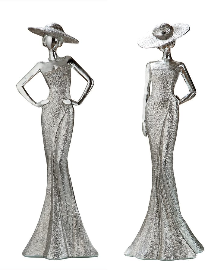 2 Decoratie Beelden -Figuren Gracieuze " Lady „Diva "/Set van 2