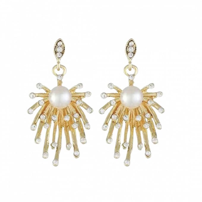 Oorbellen- Synthetische-Parel- Goudkleurig- Waterval-Charme Bijoux