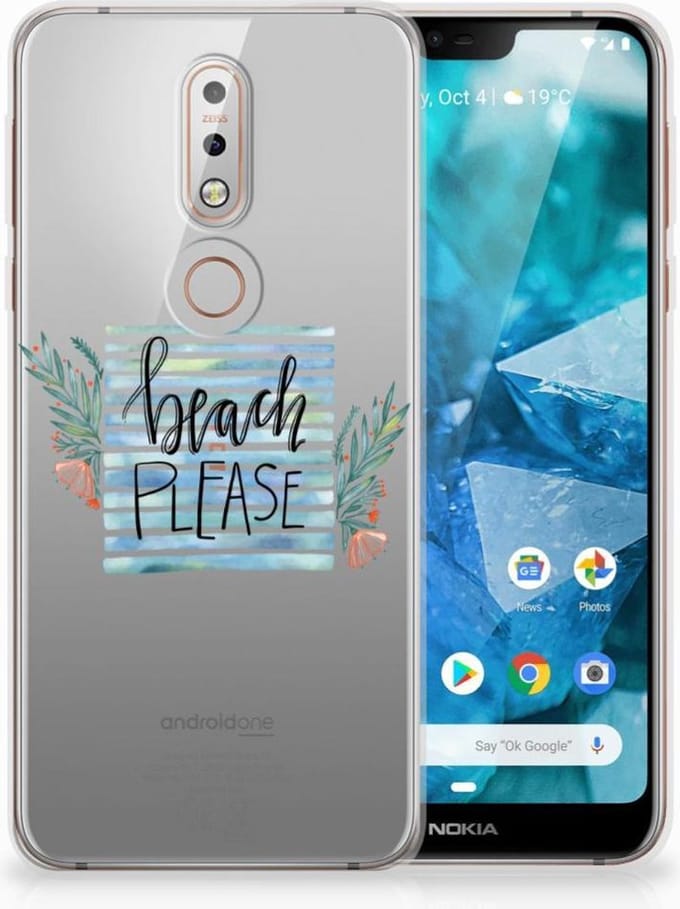Nokia 7.1 Telefoonhoesje met Naam Boho Beach