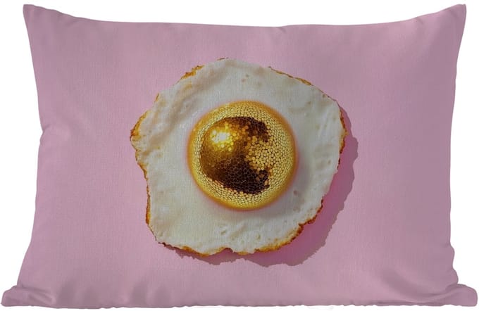 Buitenkussens - Tuin - Ei - Disco - Ontbijt - Glitter - 50x30 cm