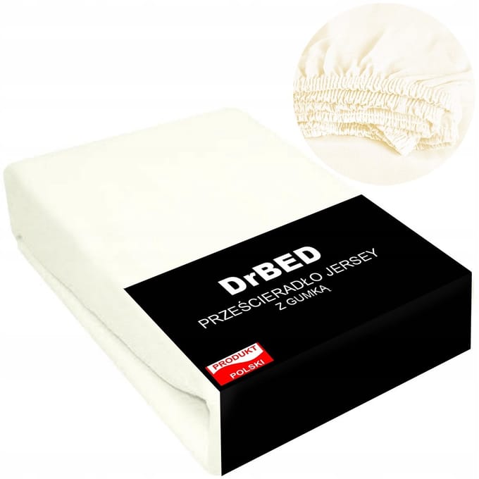 DrBED Jersey - Hoeslaken - 220x200cm - Ecru - Elastisch - Zacht
