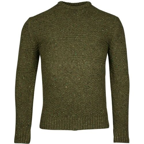 Baileys Trui Crew Neck Allover Structure Knit Olive / male