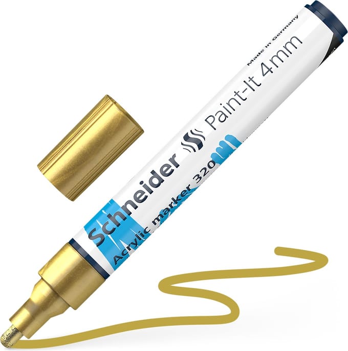 Schneider acrylmarker - Paint-It 320 - schrijfbreedte 4mm - goud - S-120253