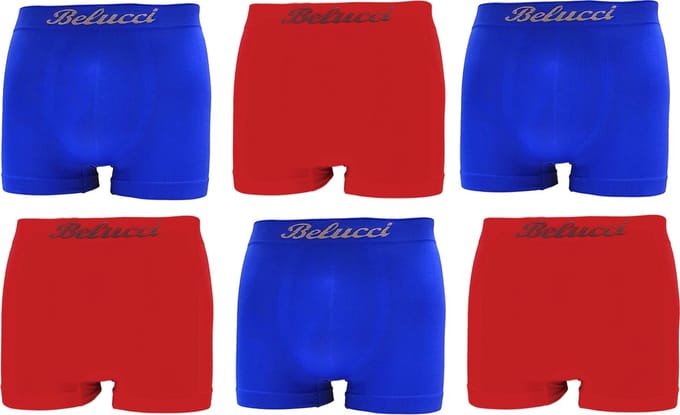 Belucci Heren Boxers 6Pack Maat M/L