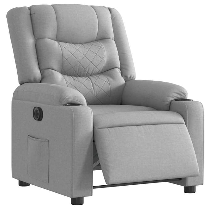 vidaXL - Fauteuil - elektrisch - verstelbaar - stof - lichtgrijs