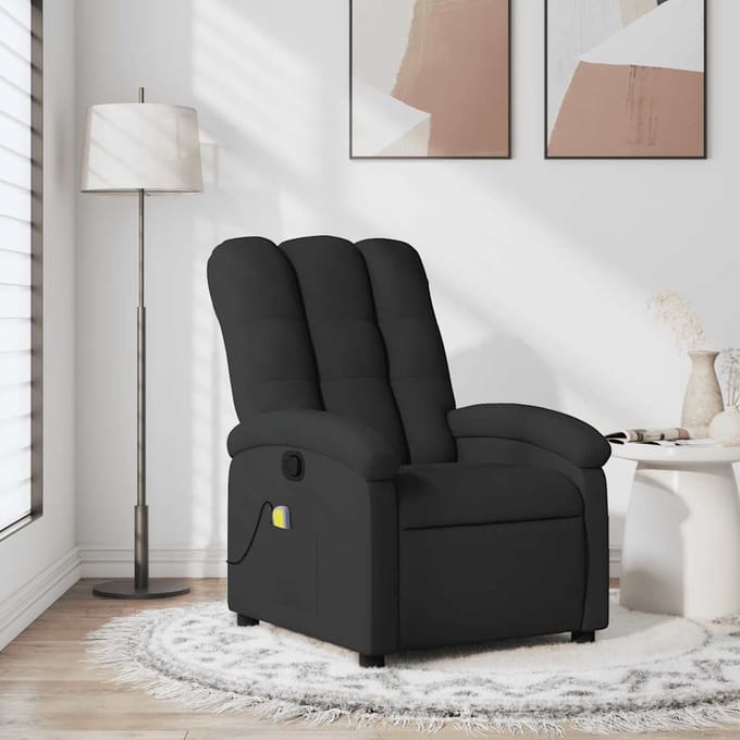 vidaXL - Massagestoel - met - zwarte - stof