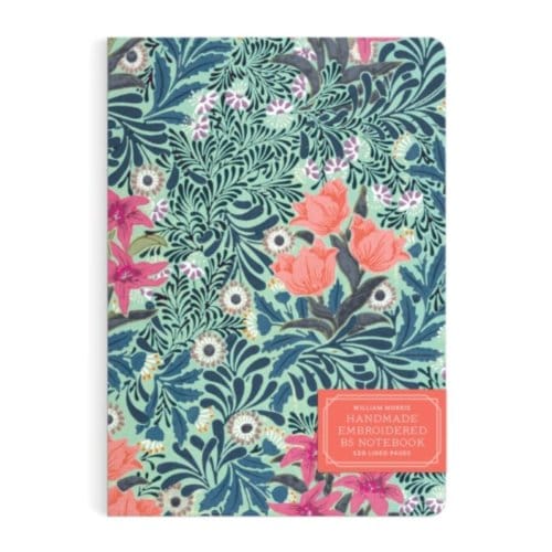 William Morris Bower Handmade Embroidered B5 Journal - Galison