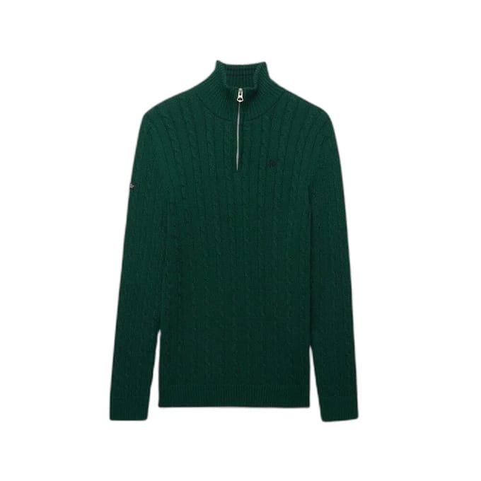 Demi-zip trui in gedraaid breisel Superdry Preppy