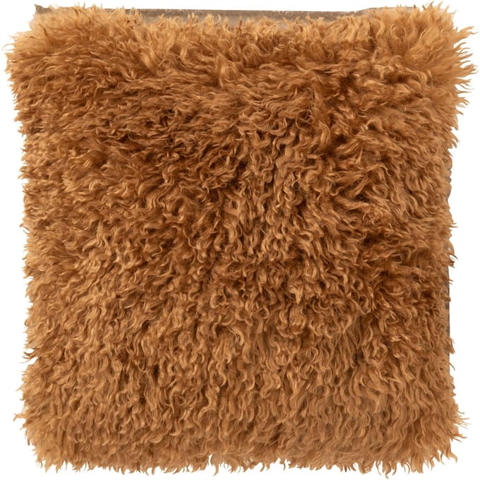 J-Line kussen Moutie - polyester - bruin