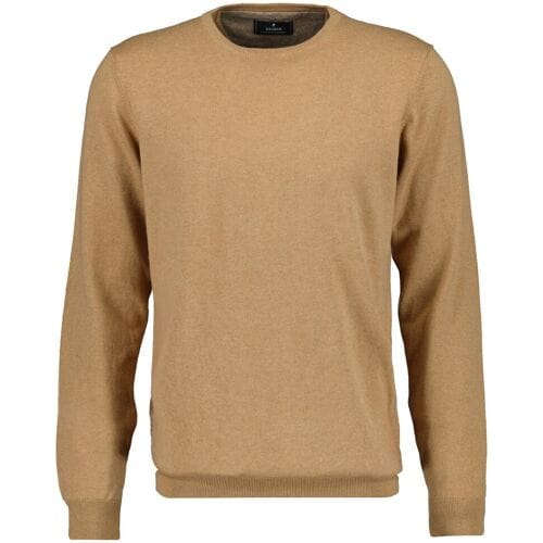 Ragman Trui Supersoft Knit Pullover Knitted Elbow Patches Zand / male