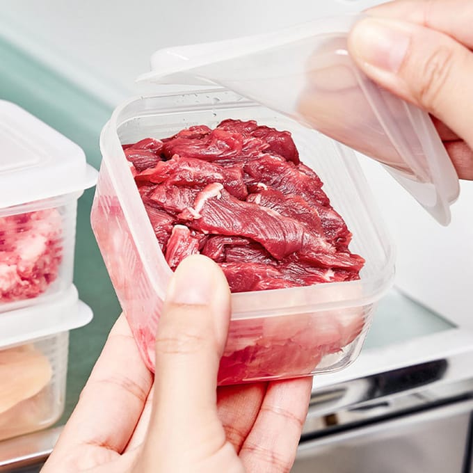 4 stuks Diepvleesdoos Goede Afsluiting Voedselkwaliteit Koelkast Opbergcontainer Voedselconservatie white