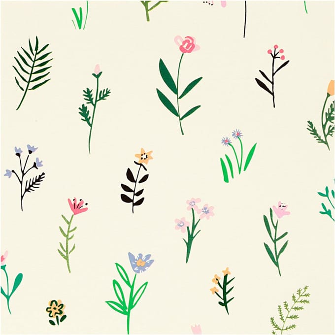 Inpakpapier, flora, B: 50 cm, 80 gr, 100 m/ 1 rol
