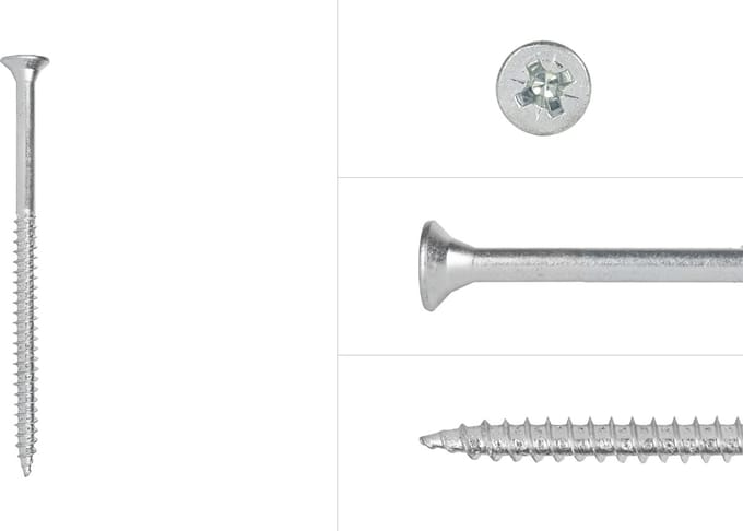 Wovar Spaanplaatschroeven Verzinkt 6 x 100 mm Pozidrive Deeldraad | Doos 100 Stuks