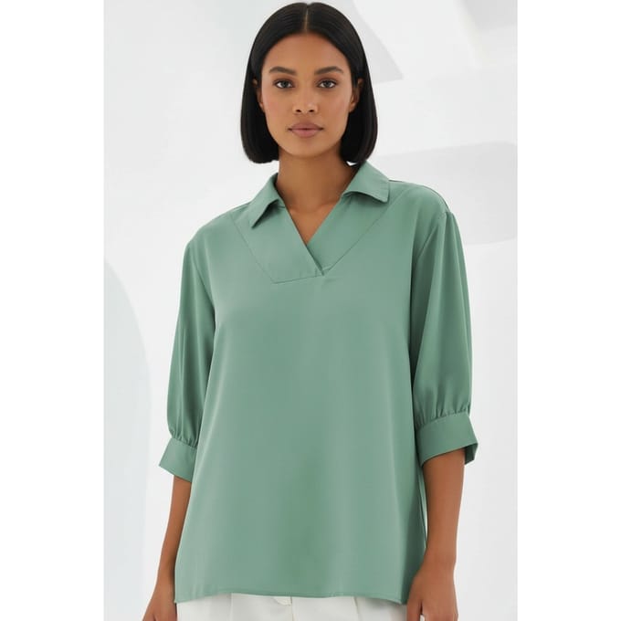Polo Kraag Losse Pasvorm Blouse