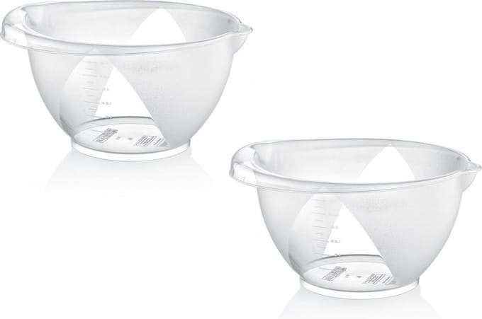 Cuisine elegance Beslagkom - 1x - 3 liter - transparant - mengkom - kunststof