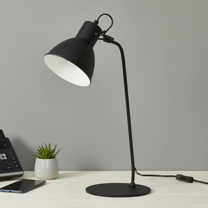 Lucide SHADI - Bureaulamp - Ø 20 cm - 1xE14 - Zwart