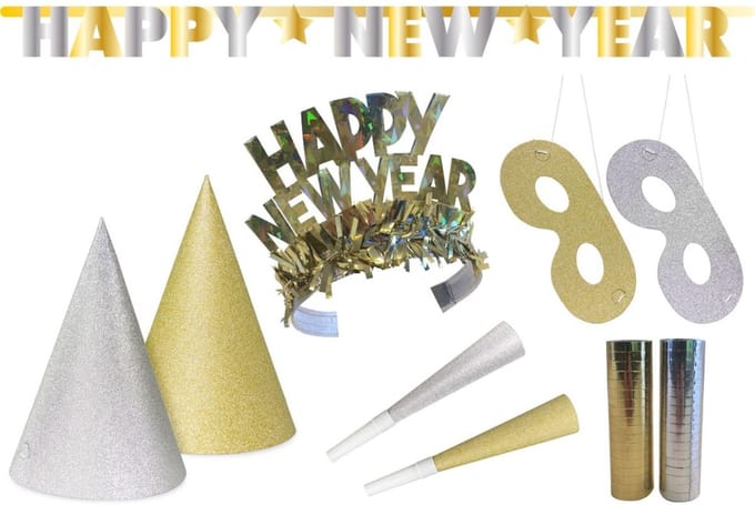 Feestpakket Happy New Year Glitter - 27 delig