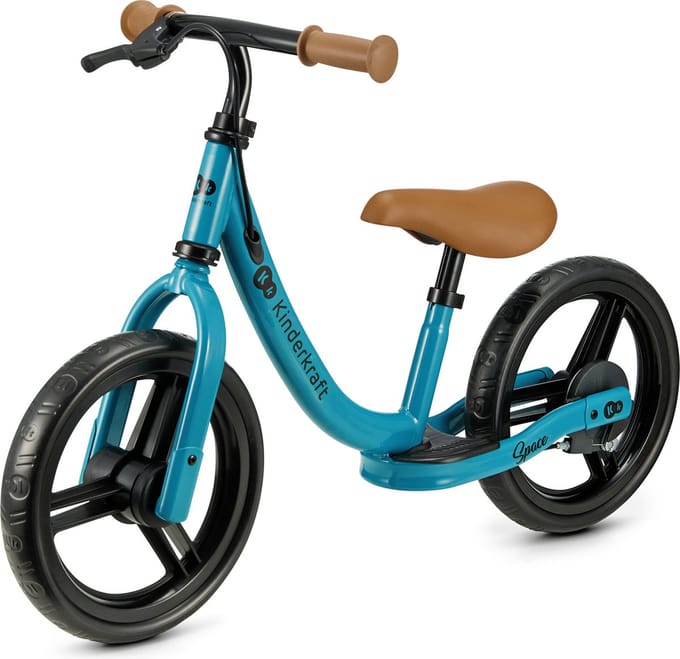 Kinderkraft SPACE - Loopfiets - Met Handrem - Grote Lekvrije Wielen - Lichtgewicht - Blauw