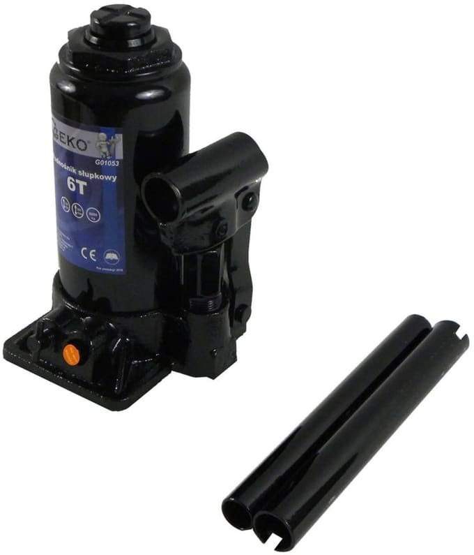 GEKO Hydraulische fleskrik - 6 ton - Compact en veilig - Verstelbare zadelhoogte