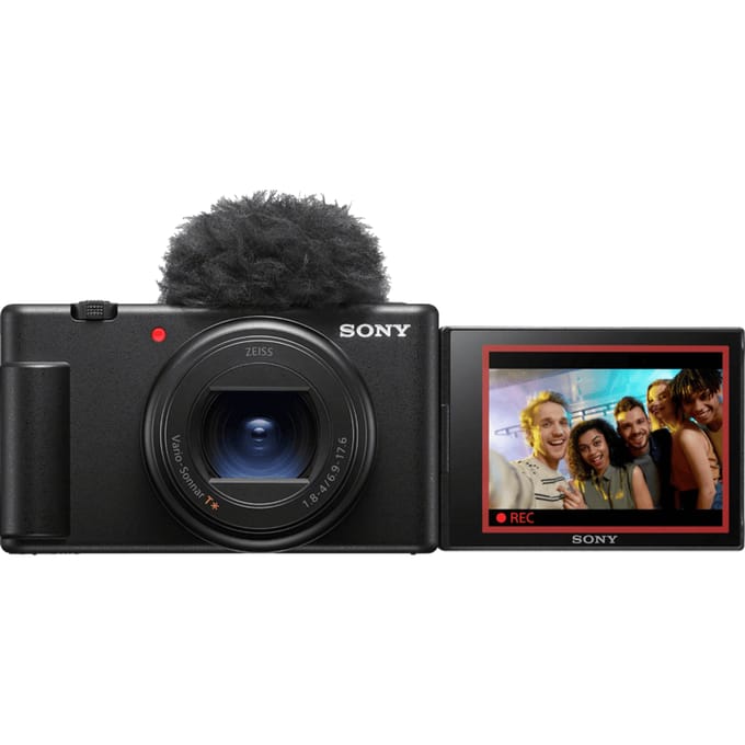 Sony vlogcamera ZV-1 II   Digitale camera (vari-angle touchscreen voor vloggen， groothoekzoomlens， 4K-video， multi-directionele microfoon) Zwart