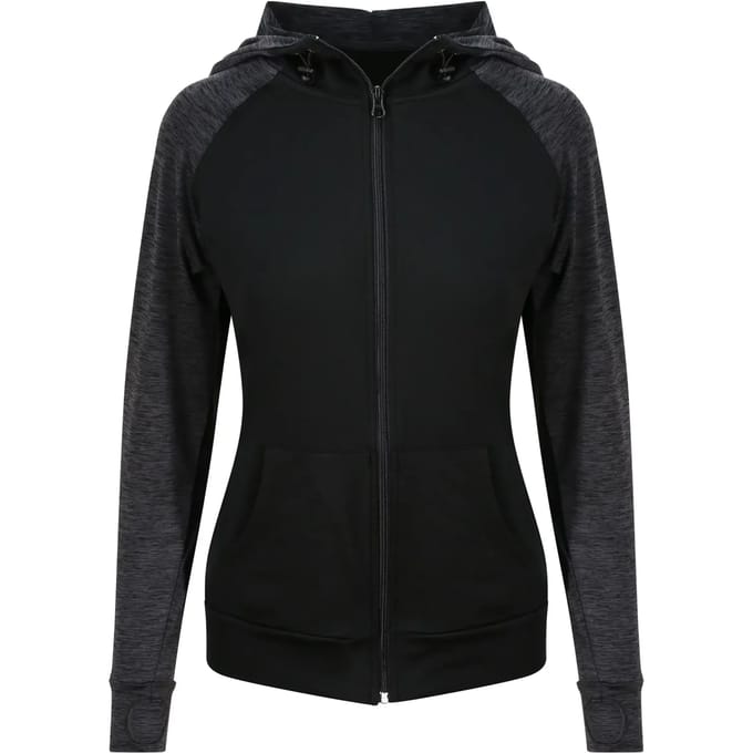 Contrasterende dames sweatshirt met rits Just Cool Zoodie