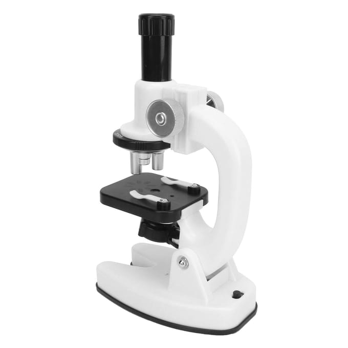 Kinderen Beginnersmicroscoop Wetenschapskit Draagbare 200X-1200X Microscoopkit voor Kinderen Studenten Thuis wit