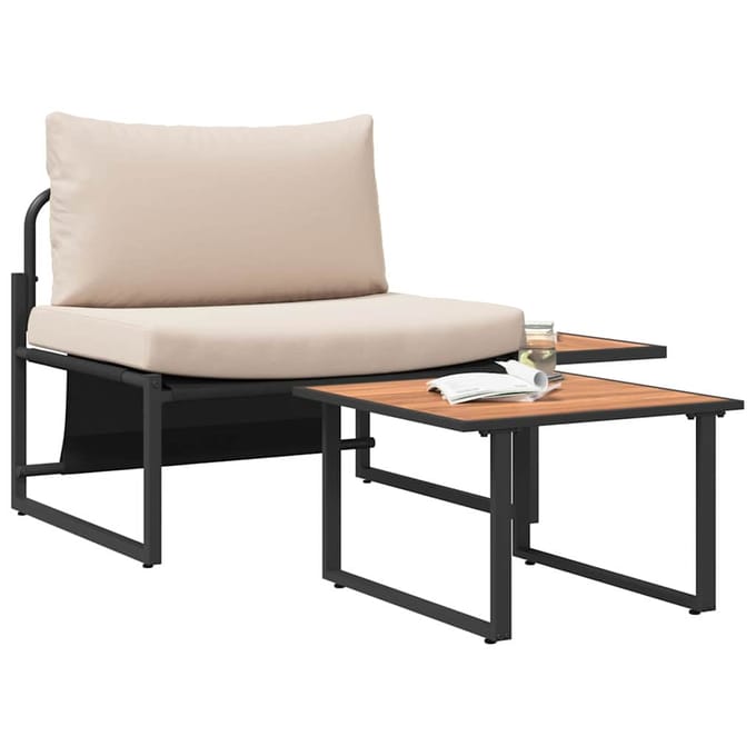 vidaXL - Tuinbank - Set - 2 - st - Taupe - Staal