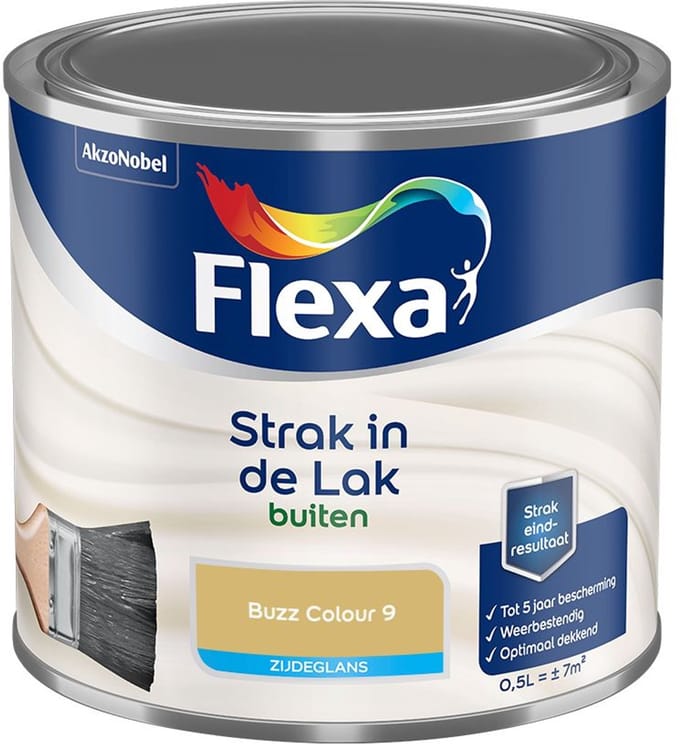 Flexa - Strak In De Lak Buitenlak Zijdeglans - Buzz Colour 9 - Mengverf - 500 Ml