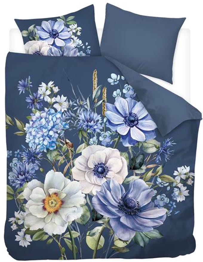 Snoozing Blue Garden Dekbedovertrek - Extra breed - 260x200/220 cm - Blauw