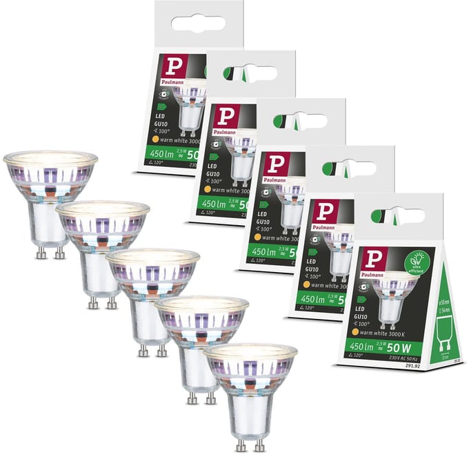 Efficient-Line Set LED-reflector 5x450lm 5x2,5W 3000K Zilver