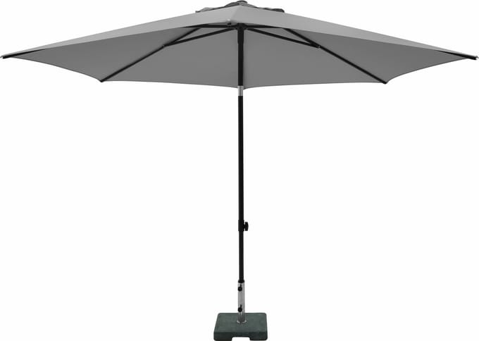 Parasol ELBA PUSH-UP 300cm licht grijs.