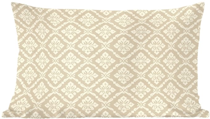 Sierkussens - Kussentjes Woonkamer - 60x40 cm - Floraal - Ornament - Beige