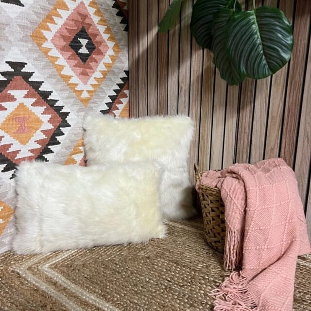 NOVÉE Sierkussen furry velvet crème | 45 x 45 cm | velvet/polyester