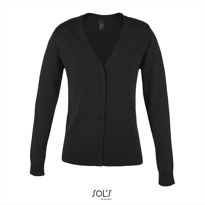 SOL'S Women´s Golden V-Neck Knitted Cardigan L419 - Black - M