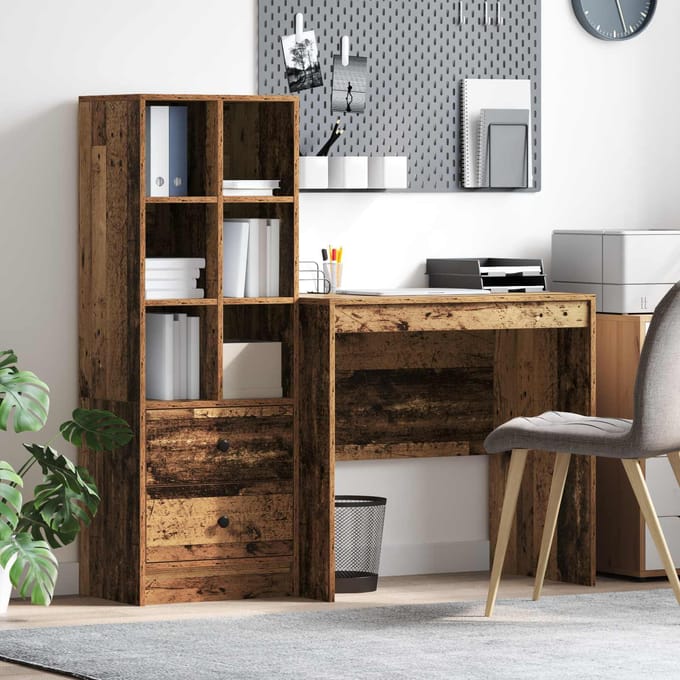 vidaXL - Bureau - Oudhout - 125,5 - x - 50 - x - 127 - cm - 2 - st