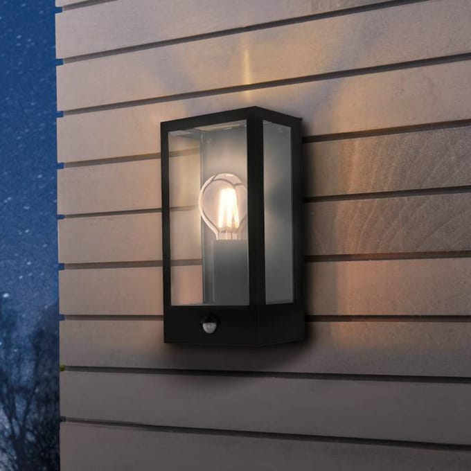 EGLO Alamonte Wandlamp Buiten - E27 - 29,5 cm - Zwart - Sensor - IP44