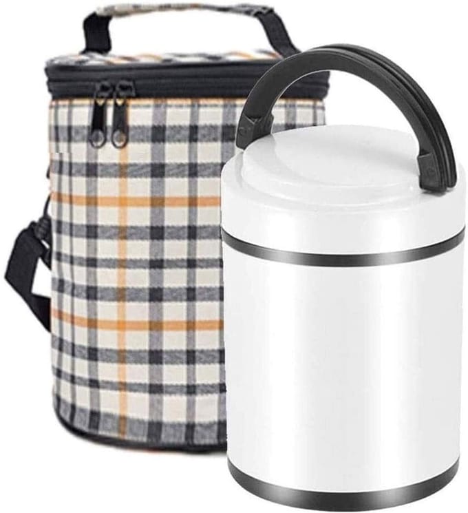 Lunch Box - Thermos Container - Warme Maaltijd - Lekvrij Ontwerp - 3 Liter - Wit