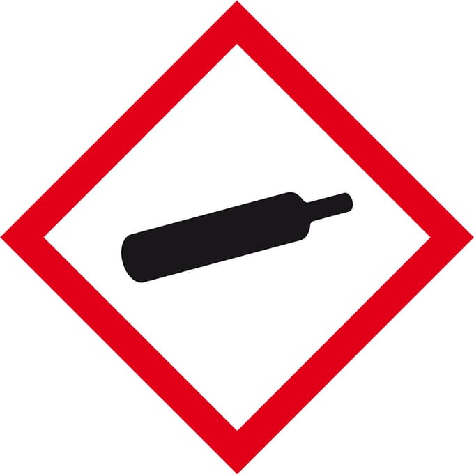 GHS04 gassen onder druk sticker 300 x 300 mm