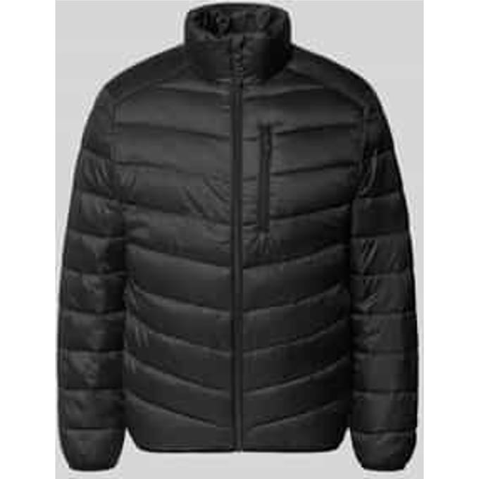 Tom Tailor Denim - Lichtgewicht gewatteerd jack met opstaande kraag - Maat L - Black