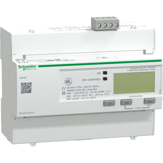 Schneider Electric Iem3365 125A Bacnet Energiemeter - A9Mem3365