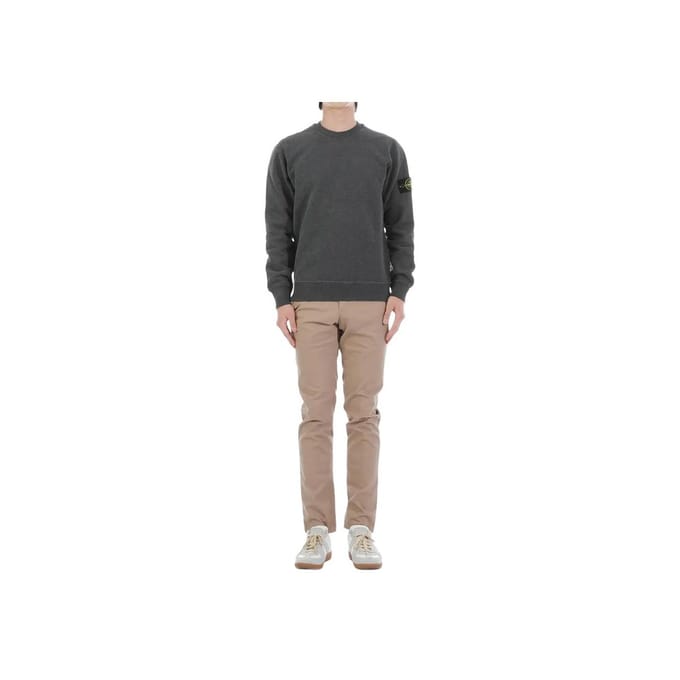 Stone Island Logo Patroon Pullover Ronde Hals Sweatshirt Heren sweatshirt Grijs 751563020-V0M67 L gray