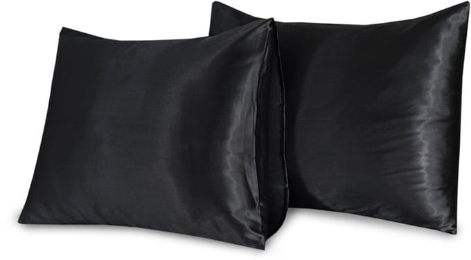 Beauty Silk - Kussenslopen - 60x70 - 2 stuks - zwart