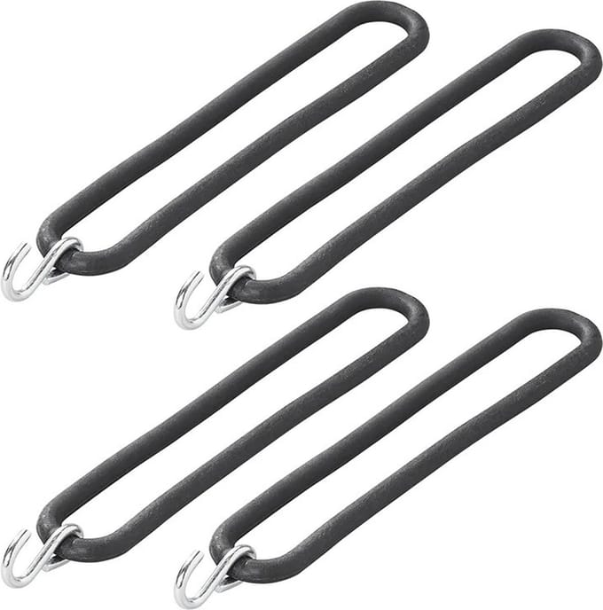 ProPlus Spanrubbers met S-haak - 8x stuks - 20 cm - voor dekzeilen - RVS S-haak - tentelastiek