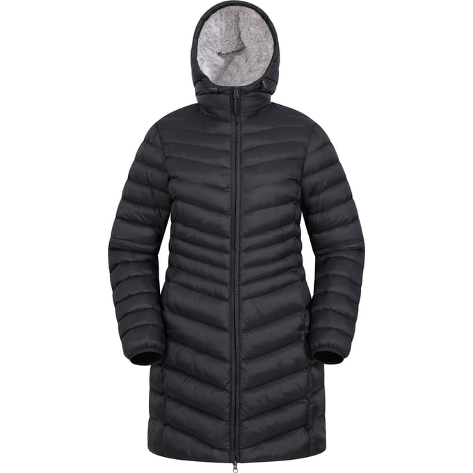 Mountain Warehouse Dames/Dames Florence gewatteerde jas met imitatiebontvoering (Zwart)