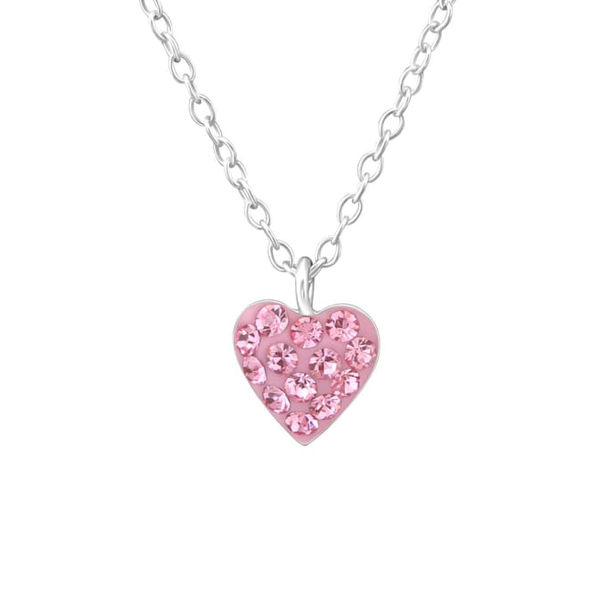 Amanto Kids Ketting Cheneal Rose - 925 Zilver E-Coating - Hart - ⌀7mm - 39cm