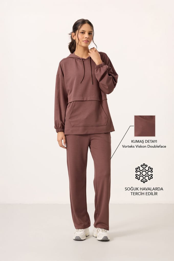 Oversized Hoodie en Wijde Broek Set