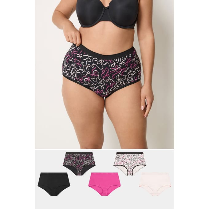 Yours 5Pack Zwarte Maxislip Met Strikprint Size 46-48