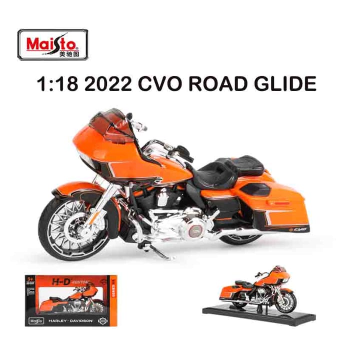 Maïsto 1:18 Harley Davidson Cvo Road Glide Simulation Alliage Modèle de Moto Base