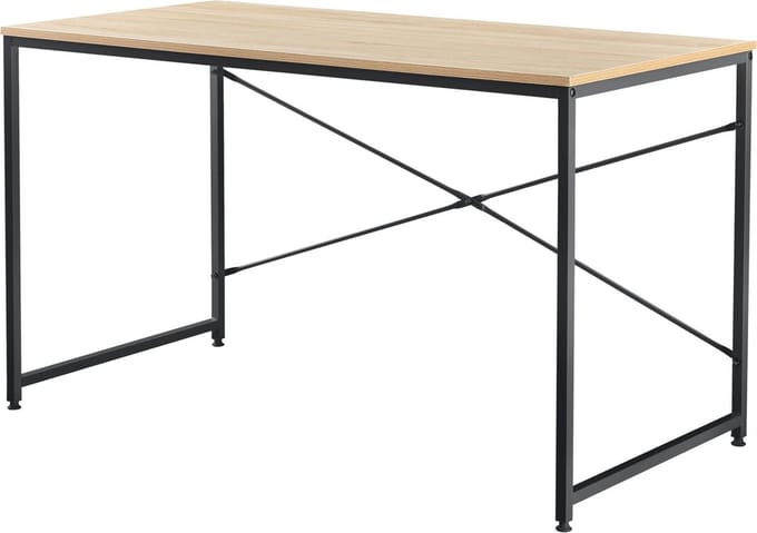 Bureau Nice 120x60x72 cm spaanplaat en metaal zwart en eiken